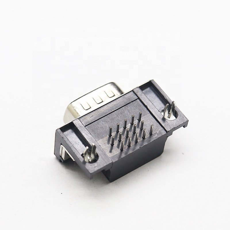 Customize Db37 Male Solder Dsub Crimp Type Die Cast Backshells D-sub Hood Metal three Platoon right angle db 90 Degree Connector