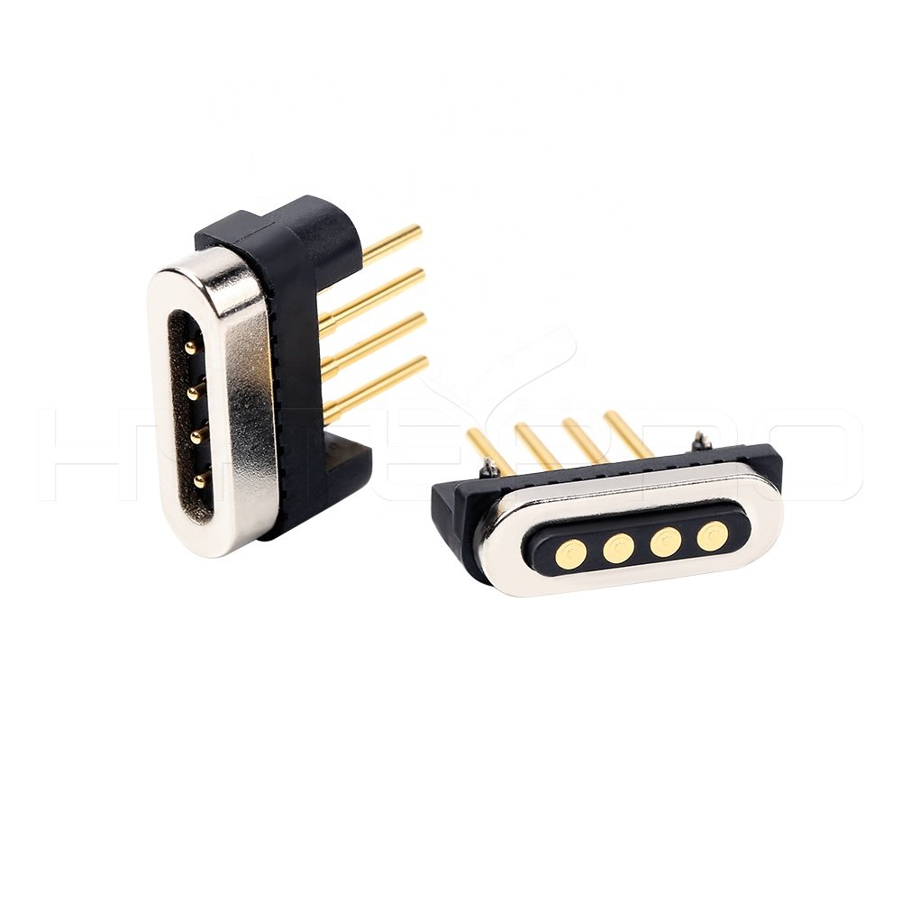 Straight needle 4 pin pogo pin magnetic data charging connector male female set