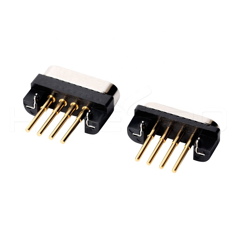 Straight needle 4 pin pogo pin magnetic data charging connector male female set
