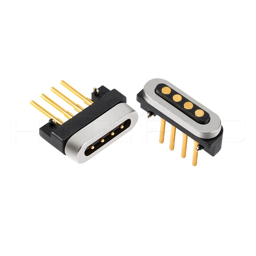 Straight needle 4 pin pogo pin magnetic data charging connector male female set