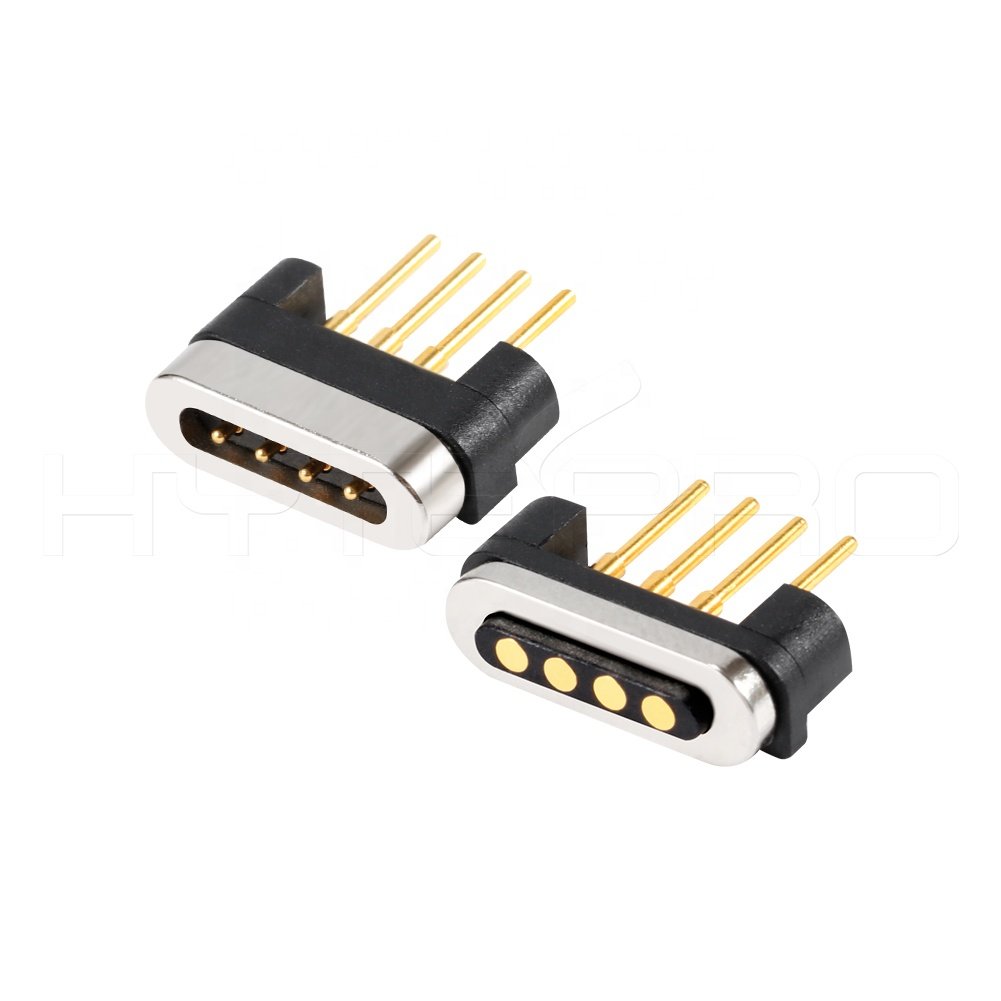 Straight needle 4 pin pogo pin magnetic data charging connector male female set
