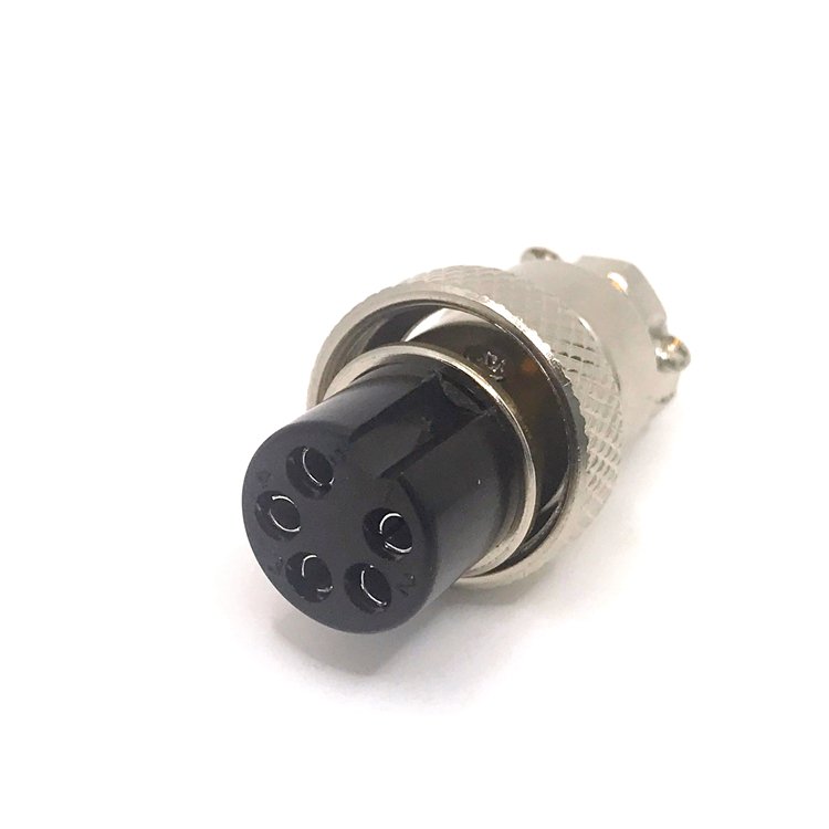 Straight Female Gender Cable Connector GX16 5Pin Aviation Plug