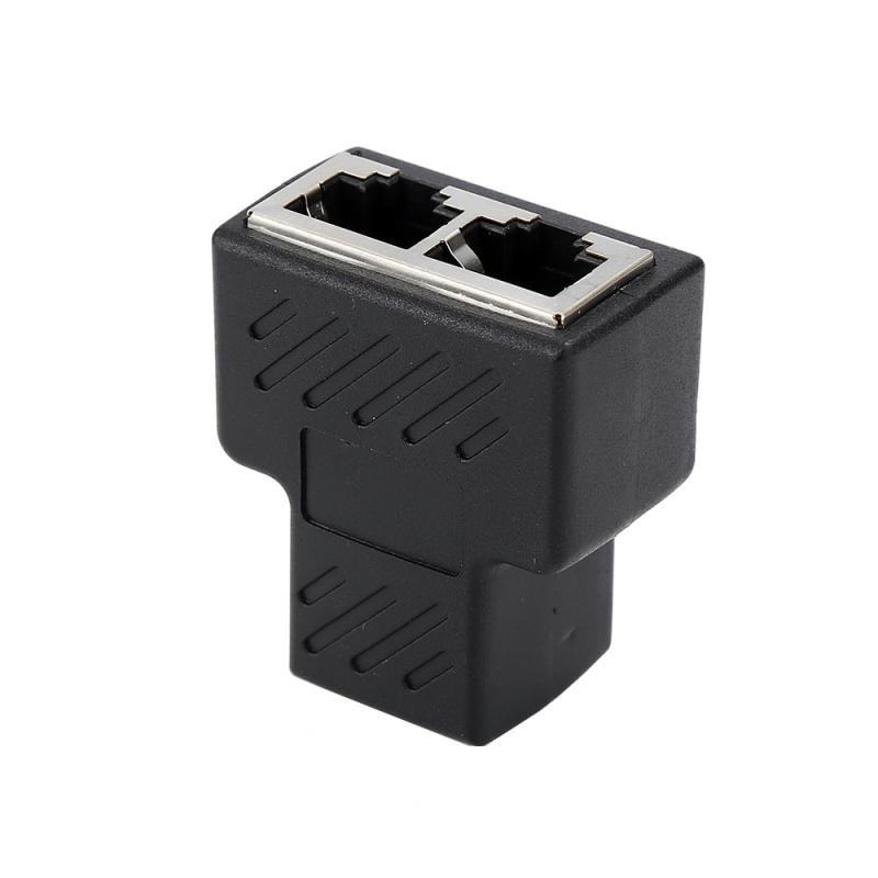 RJ45 1 To 2 LAN Ethernet Network Cable Female Splitter Adapter Connector 8P8C Cable Extender LAN Plug Network Connector