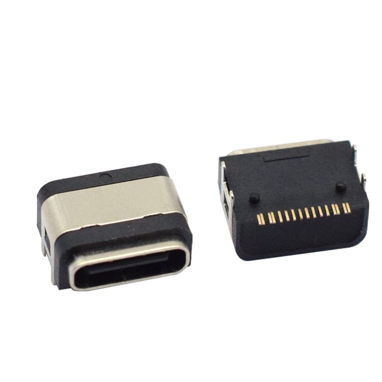one-stop manufacturers support cutomization original usb c 16pin vertical type c female connector waterproof IPX7