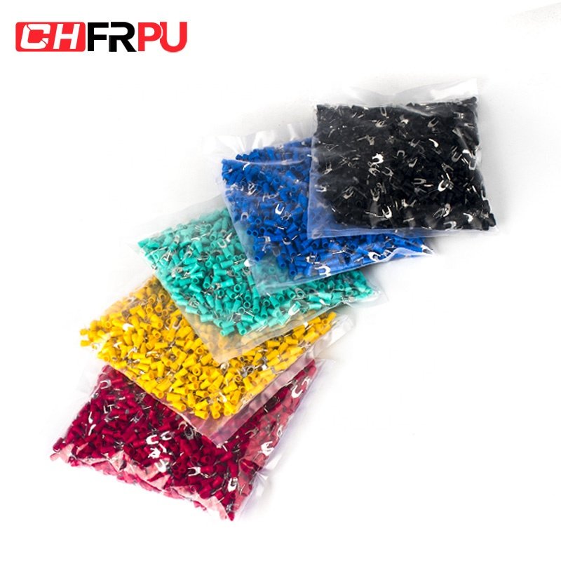 CHFRPU PVC Insulated fork Terminal copper brass connector electrical crimp spade insulated ferrule Bolt-on terminal