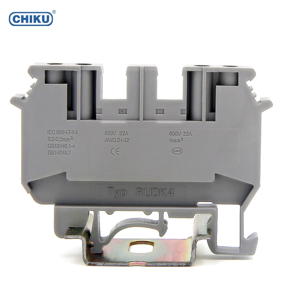 Feed-through terminal block UDK 4 double in double out din rail terminal block connector