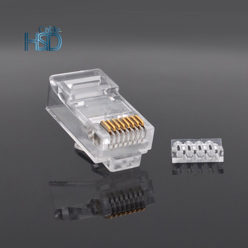 100 pcs/pack Cat6A Ethernet Network Internal RJ45 Male Connector Unshielded 6A 8 Pin Type 8P8C Connector