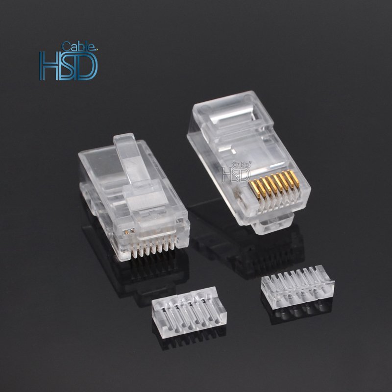 100 pcs/pack Cat6A Ethernet Network Internal RJ45 Male Connector Unshielded 6A 8 Pin Type 8P8C Connector