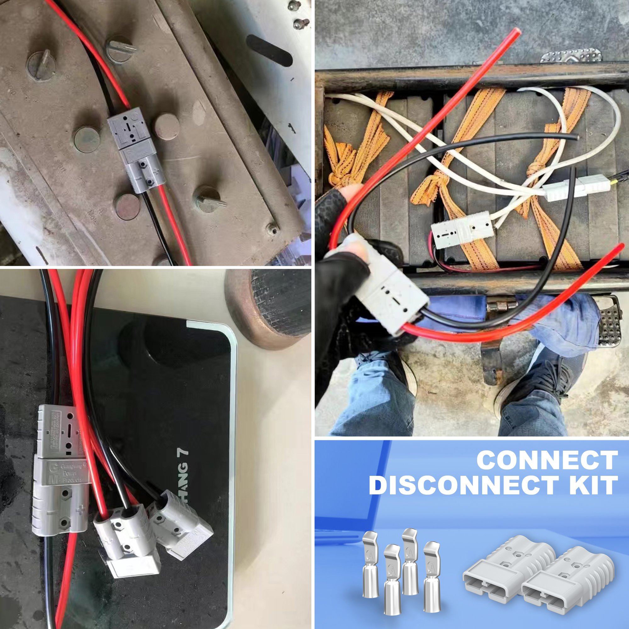 350 Amp Quick Connect Plug 2/0 AWG Battery Cable Connector Disconnect Terminal Plug Battery Quick Connector 2PCS for Truck Winch
