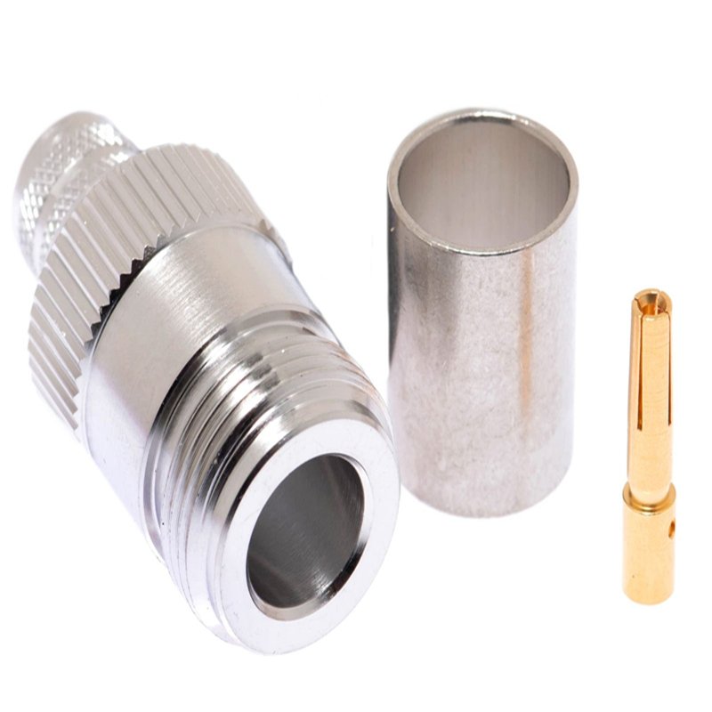 N Female Connector Crimp/Solder Attachment LMR400 RG213 Cable