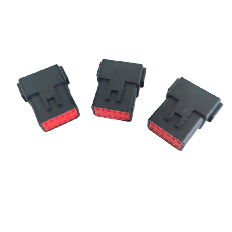 Deutsch 12 Way Receptacle Deutsch DT Series with Reduced Dia. Seal (E-Seal) Black Male Connector DT04-12PA-CE02