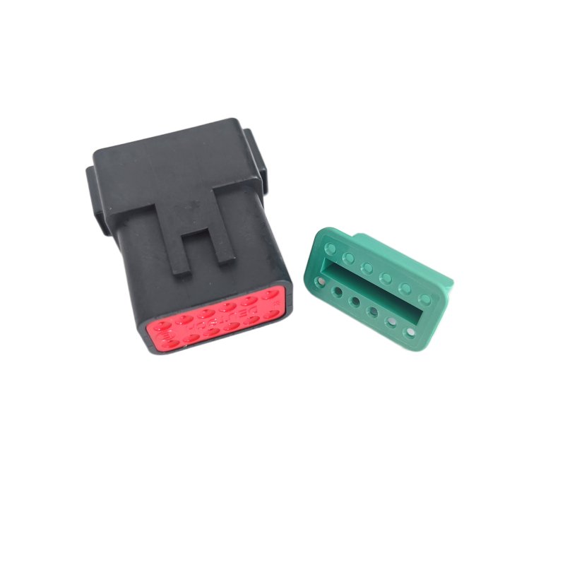Deutsch 12 Way Receptacle Deutsch DT Series with Reduced Dia. Seal (E-Seal) Black Male Connector DT04-12PA-CE02