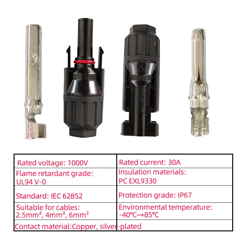 500 Pairs 1000V DC PV Plug Solar Cable Electric Wire Connector for 2.5mm2/4mm2/6mm2