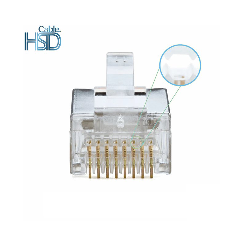 Eco-friendly rj45 connector copper shielded FTP Cat5e cat6 EZ connector pass through modular plug
