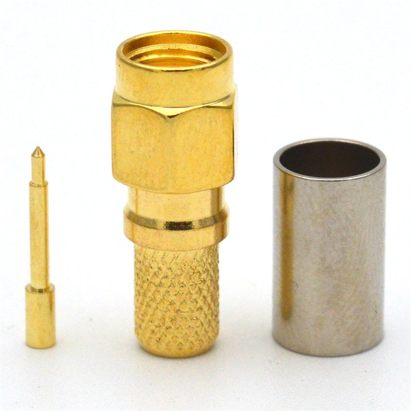 SMA Male Connector Crimp/Solder Attachment for RG8X, 0.240 inch, LMR-240, LMR-240-DB, LMR-240-UF, B7808A