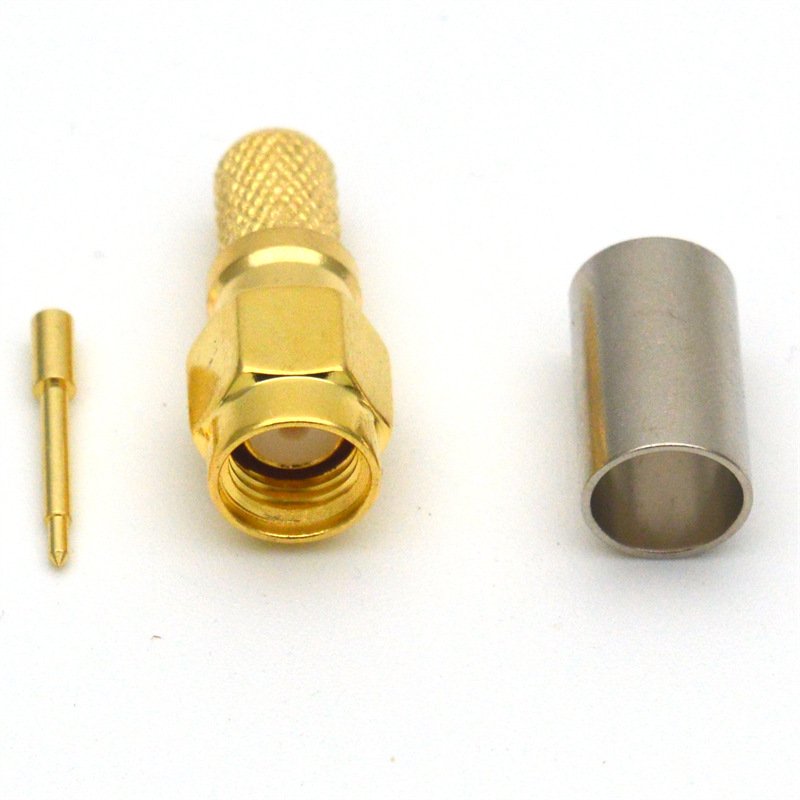 SMA Male Connector Crimp/Solder Attachment for RG8X, 0.240 inch, LMR-240, LMR-240-DB, LMR-240-UF, B7808A