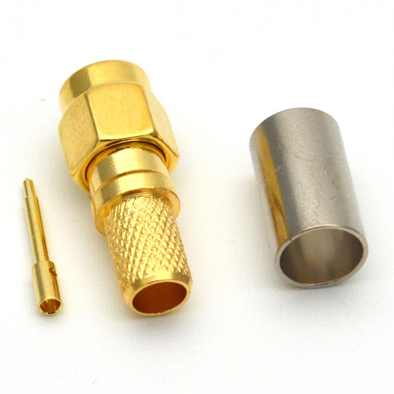 SMA Male Connector Crimp/Solder Attachment for RG8X, 0.240 inch, LMR-240, LMR-240-DB, LMR-240-UF, B7808A