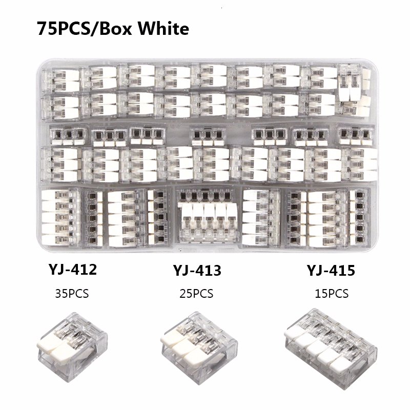 Wire Connectors Set Box 222-412 413 Universal Compact Fast Lighting Wiring Led Strip Cable Quick Conector Push-in Terminal Block