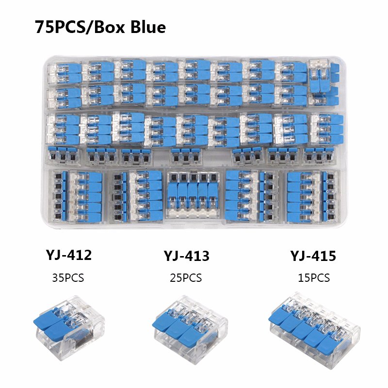 Wire Connectors Set Box 222-412 413 Universal Compact Fast Lighting Wiring Led Strip Cable Quick Conector Push-in Terminal Block