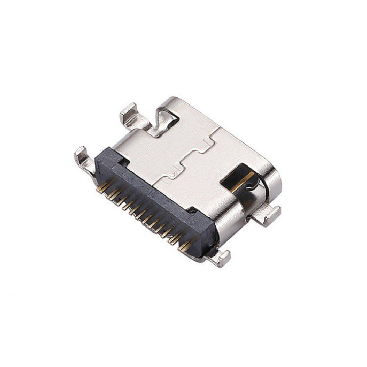USB 3.1 Type-C 16-Pin Female Socket Conector High Current Horizontal SMT Sinking Plate Mount USB Connector