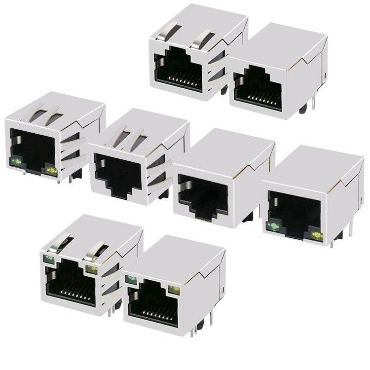Supply All Kinds Injection Molding Network Single Port Ethernet Modular Jack RJ45 Female Connector With LED