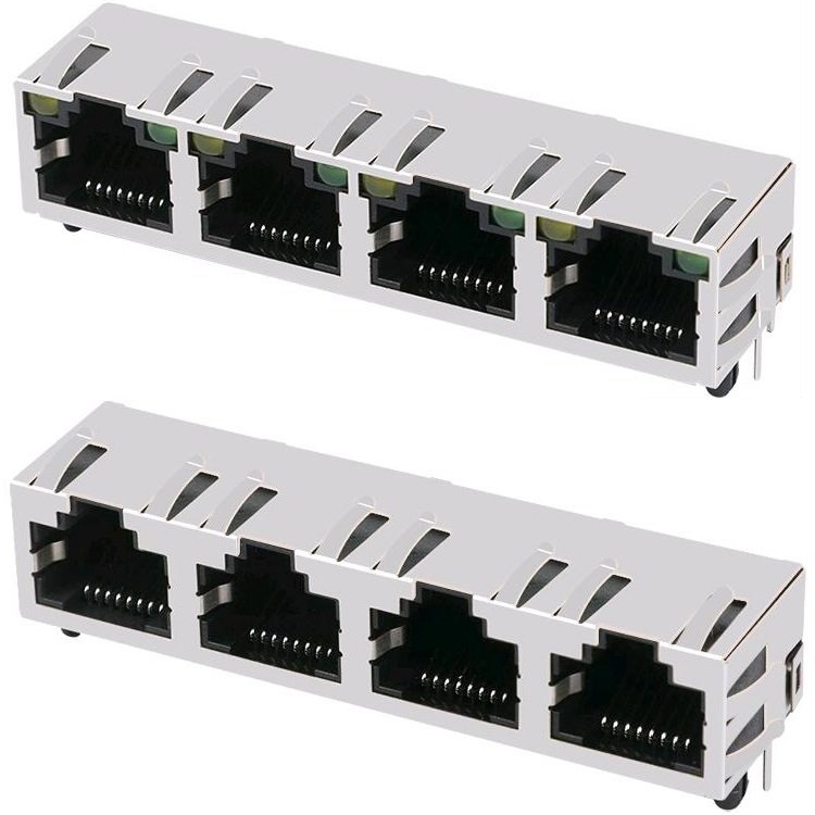 Supply All Kinds Injection Molding Network Single Port Ethernet Modular Jack RJ45 Female Connector With LED
