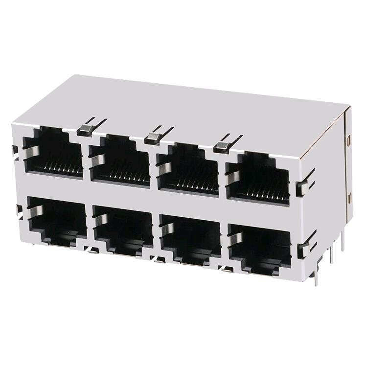 Supply All Kinds Injection Molding Network Single Port Ethernet Modular Jack RJ45 Female Connector With LED