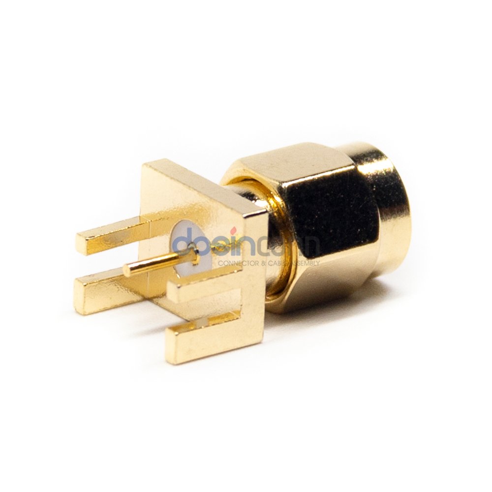Gold-plated Connector SMA Male for PCB Edge Mount Connector 50 ohm