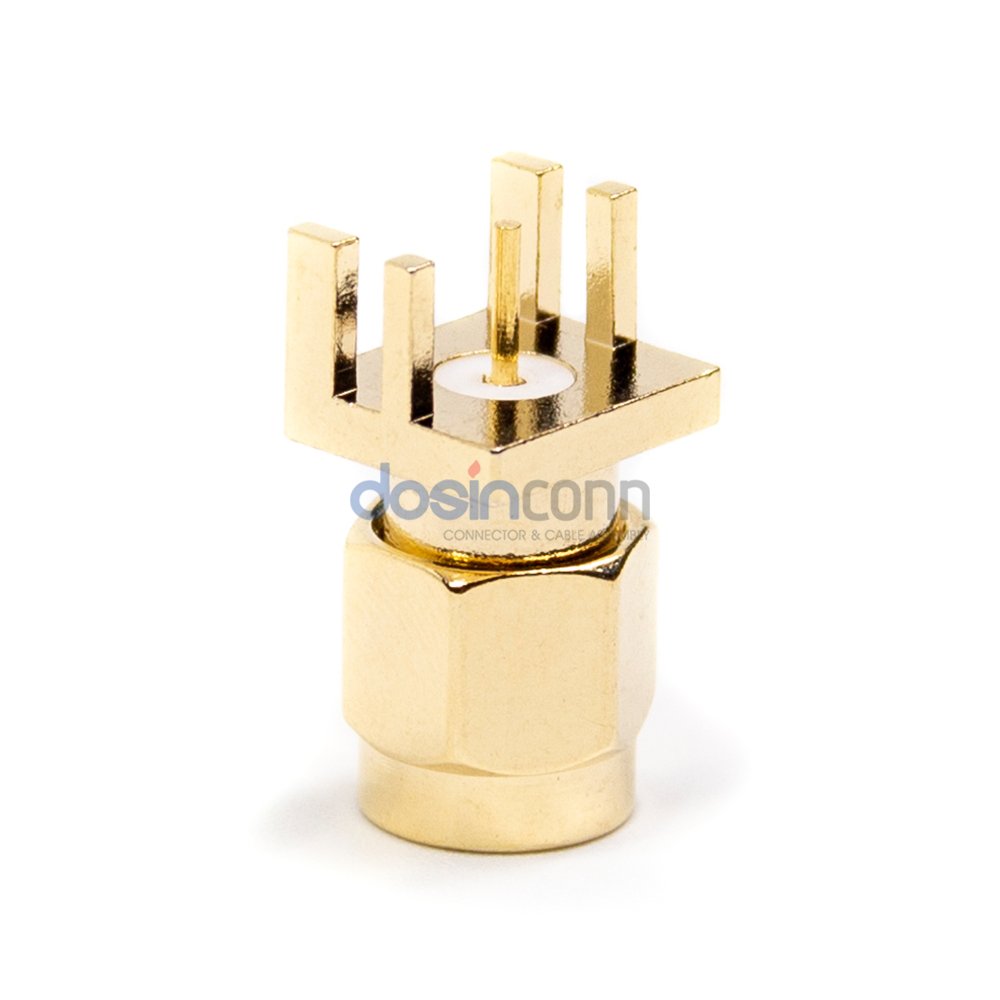Gold-plated Connector SMA Male for PCB Edge Mount Connector 50 ohm