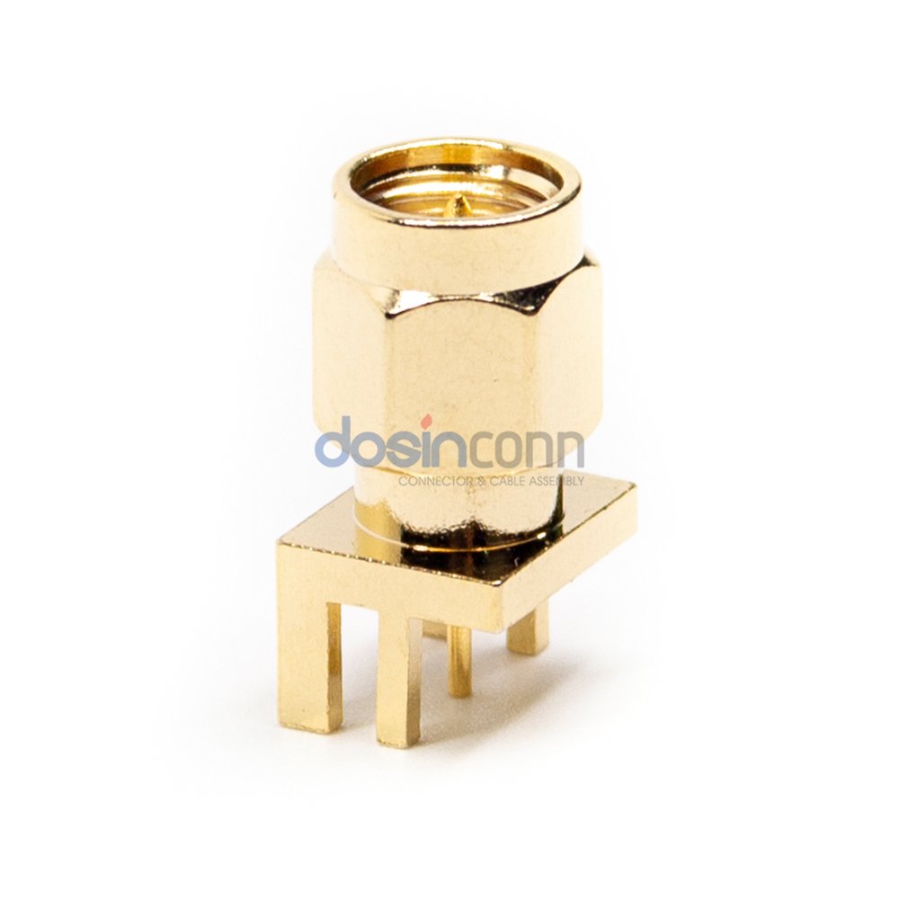 Gold-plated Connector SMA Male for PCB Edge Mount Connector 50 ohm