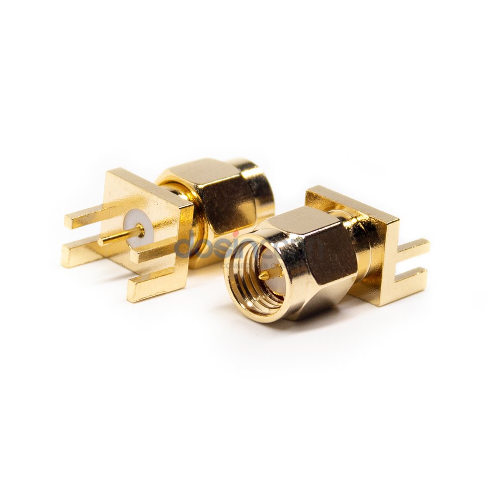 Gold-plated Connector SMA Male for PCB Edge Mount Connector 50 ohm