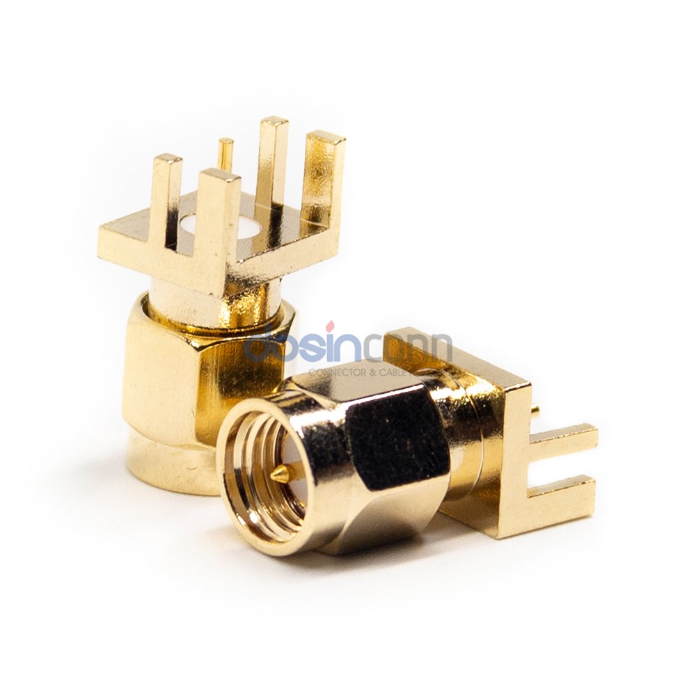 Gold-plated Connector SMA Male for PCB Edge Mount Connector 50 ohm
