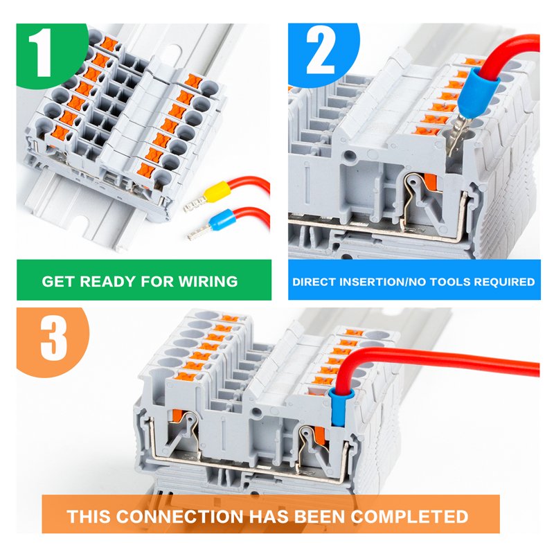 push in terminal block PT2.5 wire connector quick wiring Combined Spring Terminal Din Rail Terminal Block