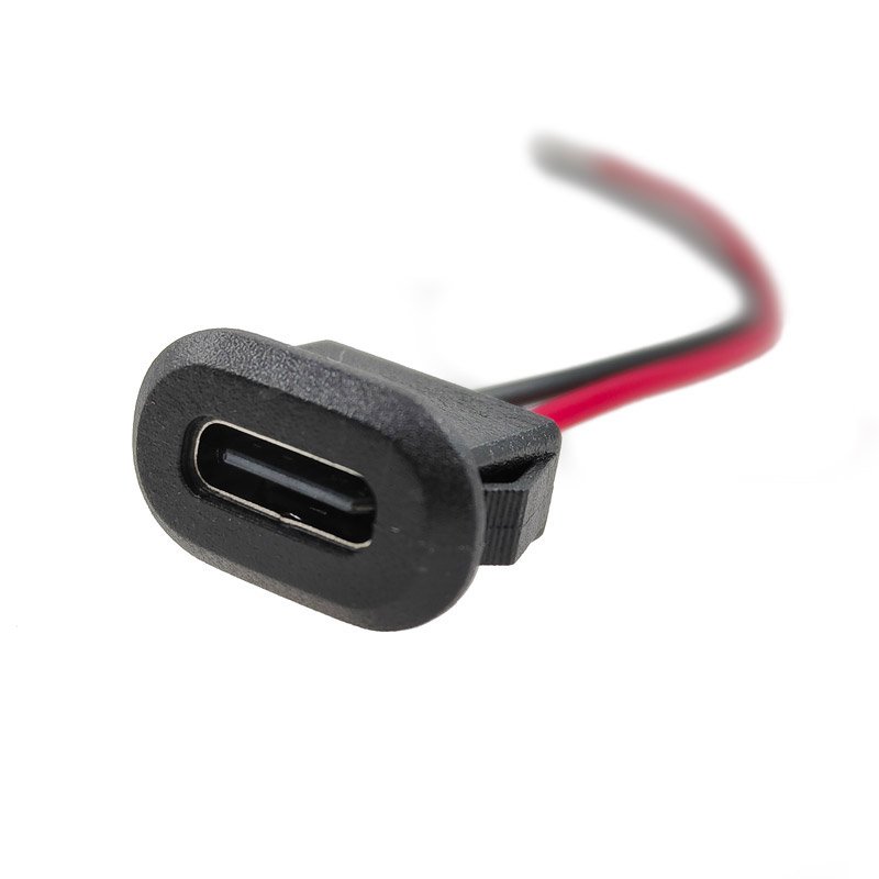 USB-C 2/4/5Pin High Current CC Fast Charging Socket With PH2.0 Nut Snap Lock Plate Type-C Female Waterproof Connector Jack