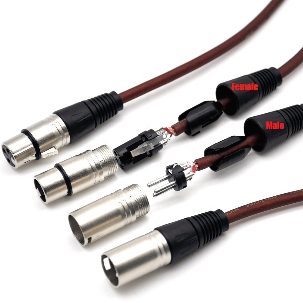 Male/Female 3 Pin XLR Jack Microphone MIC Audio Connector 3 Pin XLR Connector