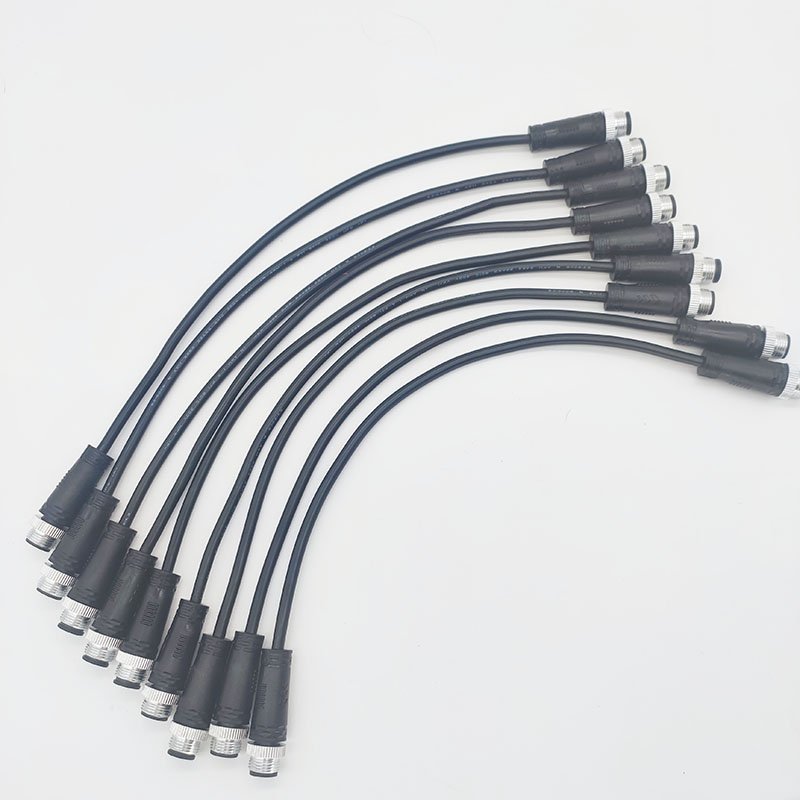 Factory customize M12 Connector Aviation shielded Cable IP68 Waterproof M12 male female Connector Sensor Cable