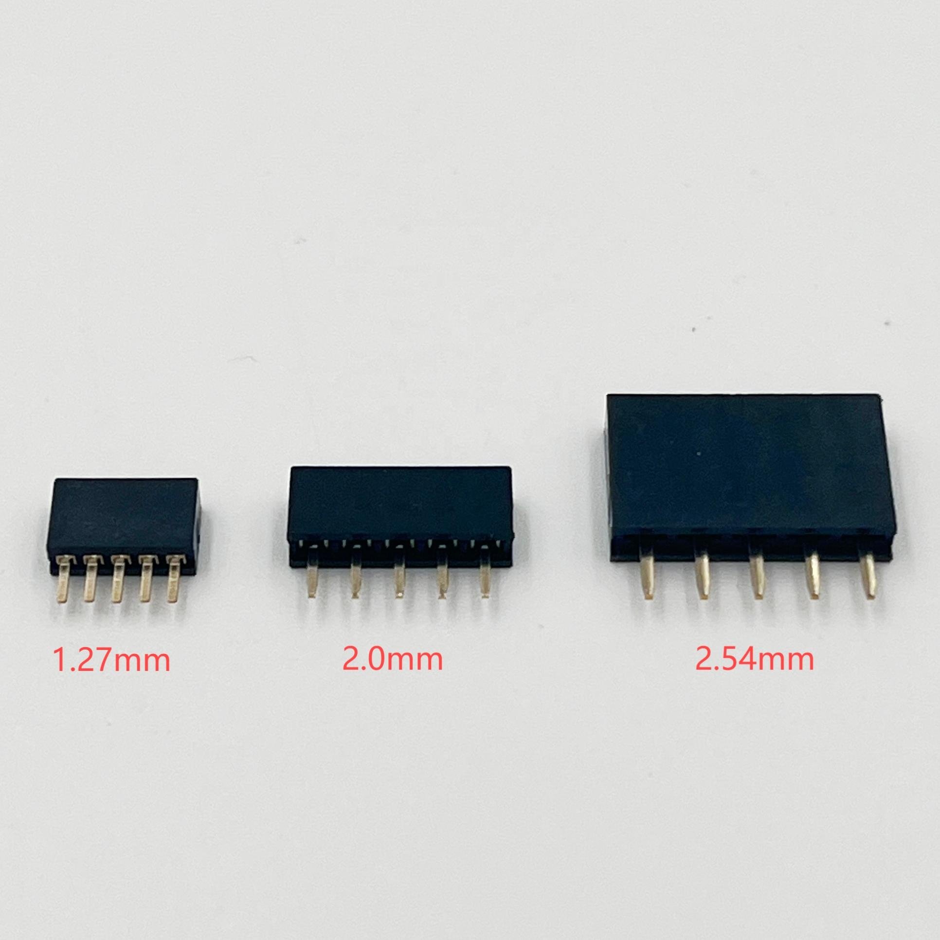 OEM 1.27mm 2.0mm 2.54mm pitch Single Dual Row 2-40 Pin Straight SMT R/A Gold Plated PCB Strip Female Header Pins Connector