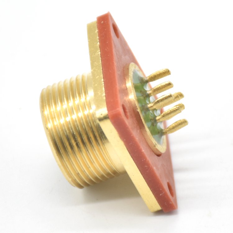 8 pin round sealed DC high temperature resistant flexible alloy aviation glass sealed connector