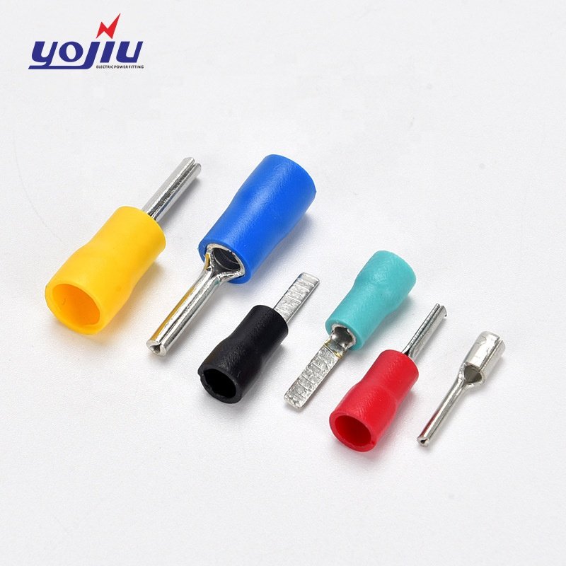 Pin Insulated Cord End Connector Connecting Cable ISO9001 Cold Terminals Lug Crewel Tube Per-insulator Terminal Copper and PVC