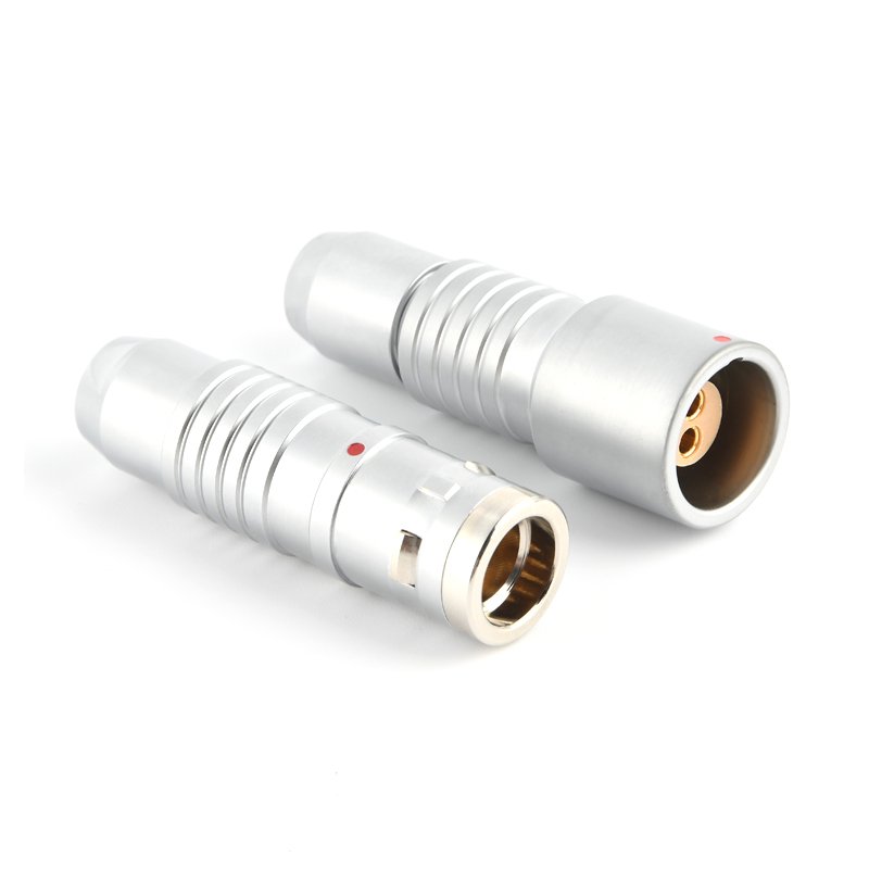 Gold Plated Metal Circular Push-Pull Series Connector Right Angle Assembly IP67 Protection Available Sizes