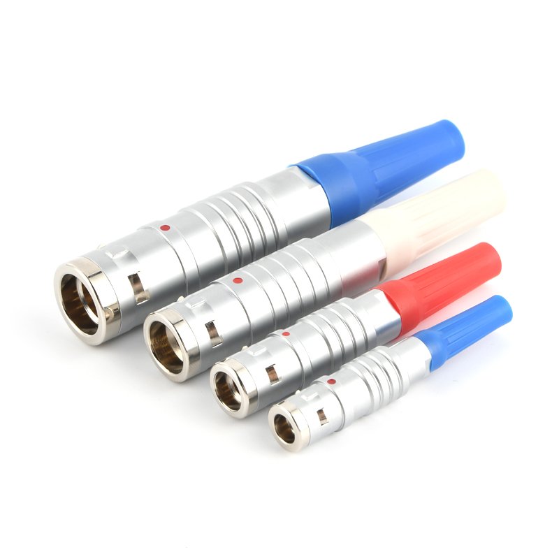 Gold Plated Metal Circular Push-Pull Series Connector Right Angle Assembly IP67 Protection Available Sizes
