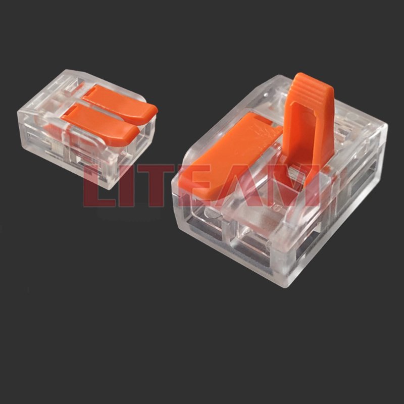 LT-412 wire connector quick connector 2 hole 1 in 1 out terminal push in wire