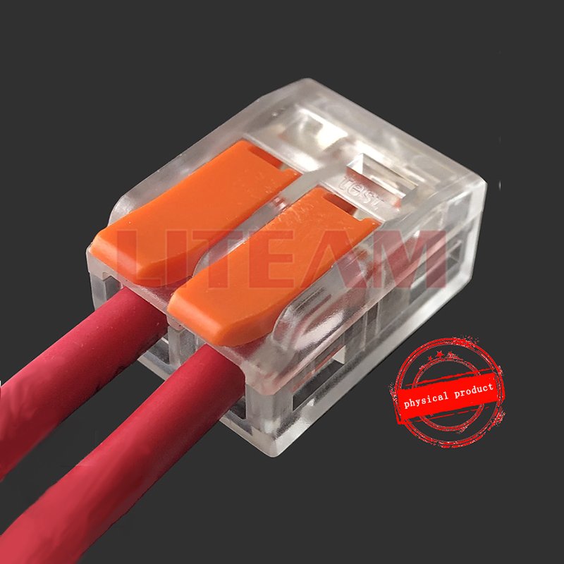 LT-412 wire connector quick connector 2 hole 1 in 1 out terminal push in wire