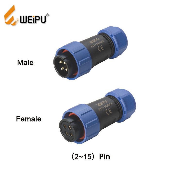 Weipu industrial connector15m m21 4/5/7/9/12 pin waterproof cable plug male IP68/IP67 connector