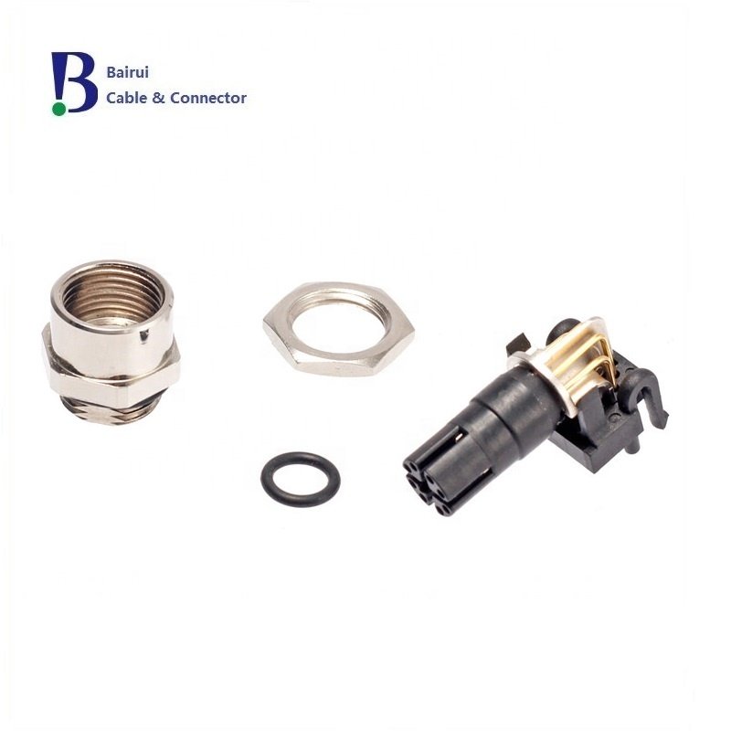 Circular Sensor M12 Premium 8 Position X-Coded Ethernet Female Angled Pcb Connector Waterproof IP67 For Signals