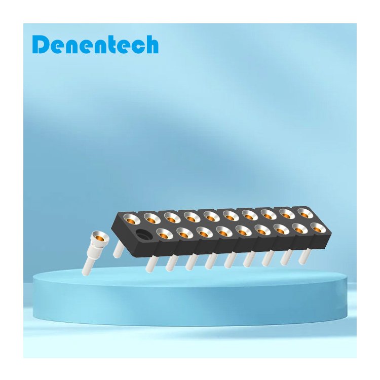 Denentech 2.54mm dual Row Straight DIP Machined Pin IC Socket round female male header connector