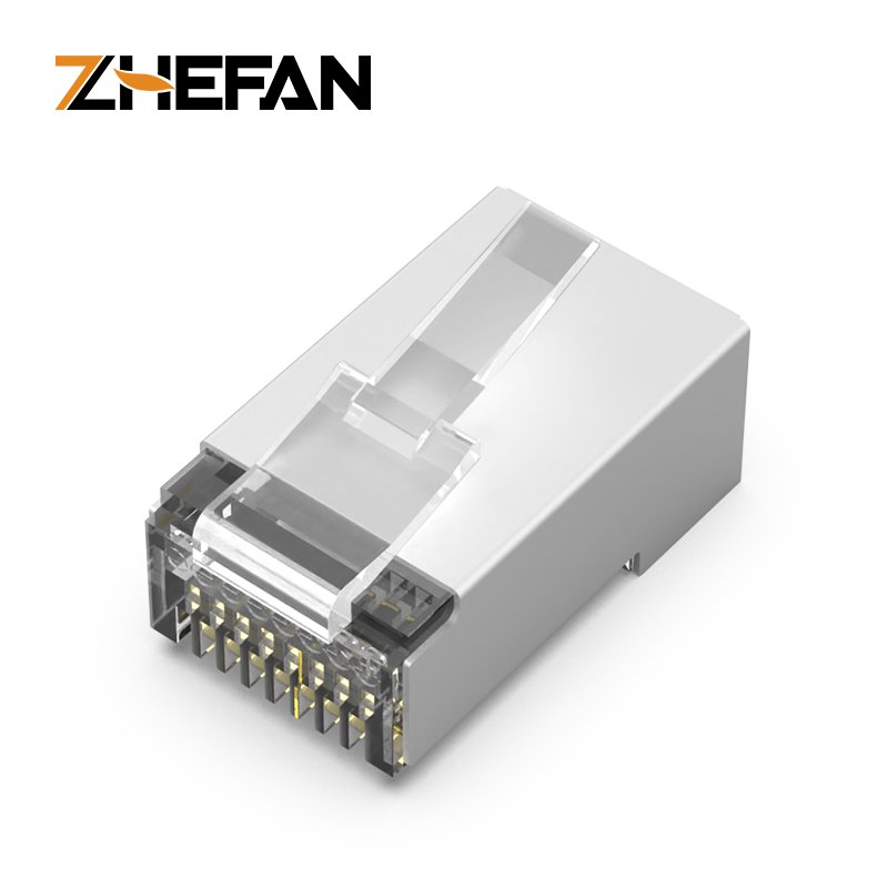 Rj45 Modular Plug Cat6 Ftp Sftp Shielded Gold Contact 8p8c Male Ethernet Connector Rj45 Pass Through Connector