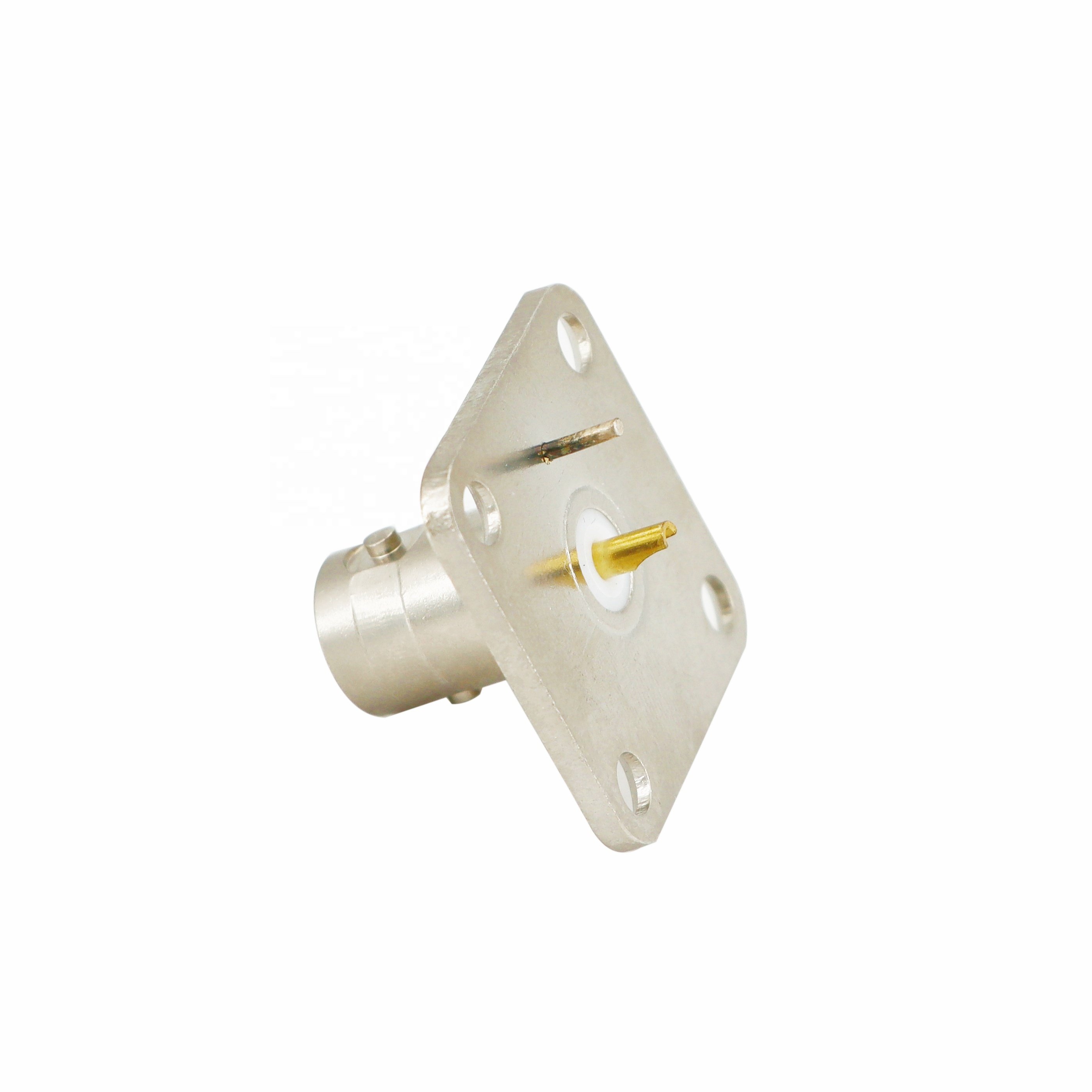 BNC Connectors BNC Female Jack 4 Holes Flange Panel Chassis Mount RF Coaxial Connector