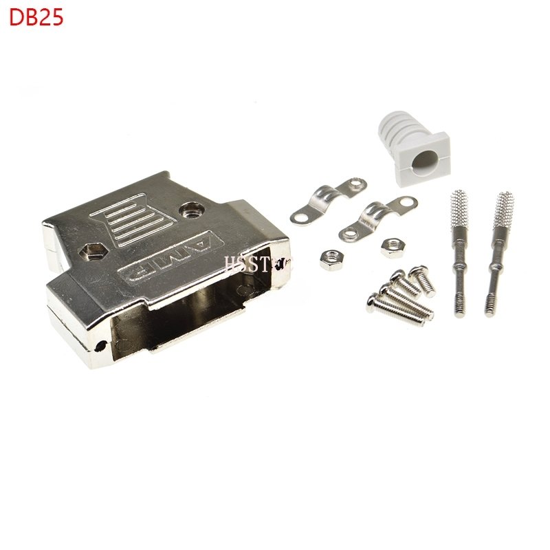 DB25 female MALE CONNECTOR + metal shell Solder Type D-Sub CONNECTORS 25 pin plug socket Adapter
