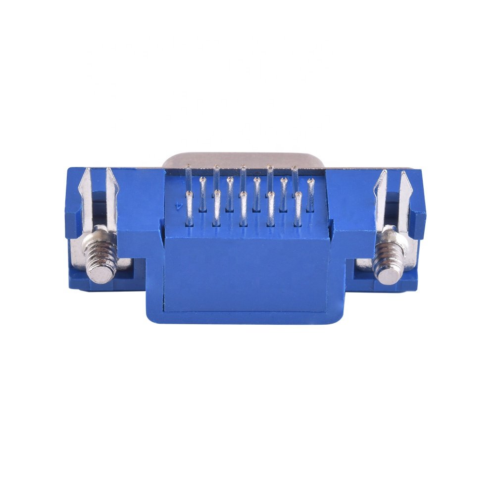 DB Supplier D-SUB HDR 15P 3.08 Female Blue Glue Fork Lock Female To DB15 Female Adapter For PCB D-SUB Connector